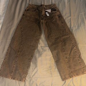 Men's Brown Cargo Pants with Elastic Waist